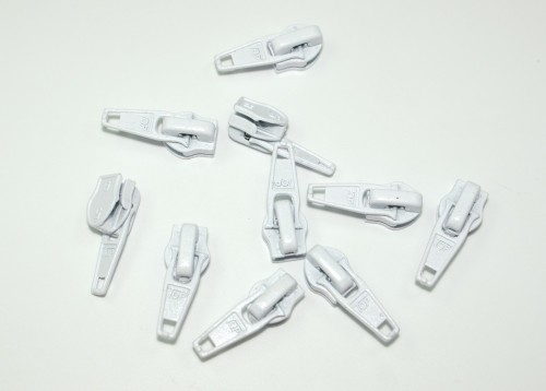 Picture of slider autolock for 5mm zippers, colour: white - 10 pieces