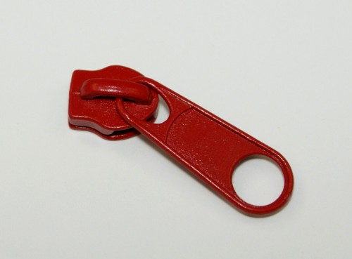 Picture of Slider for slide fastener with 8mm rail, color: red - 10 pieces