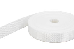 Show details for 10m PP webbing - 15mm width - 1,4mm thick - white (UV) Picture of 10m PP webbing - 15mm width - 1,4mm thick - white (UV)