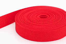 Show details for 10m PP webbing - 25mm width - 1,2mm thick - red (UV) Picture of 10m PP webbing - 25mm width - 1,2mm thick - red (UV)