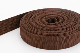 Show details for 10m PP webbing - 25mm width - 1,2mm thick - brown (UV) Picture of 10m PP webbing - 25mm width - 1,2mm thick - brown (UV)