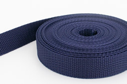 Show details for 10m PP webbing - 25mm width - 1,2mm thick - dark blue (UV) Picture of 10m PP webbing - 25mm width - 1,2mm thick - dark blue (UV)