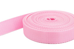 Show details for 50m PP webbing - 15mm width - 1,4mm thick - orchid pink (UV) Picture of 50m PP webbing - 15mm width - 1,4mm thick - orchid pink (UV)