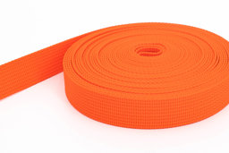 Show details for 10m PP webbing  25mm width  1,8mm thick  orange (UV) Picture of 10m PP webbing  25mm width  1,8mm thick  orange (UV)