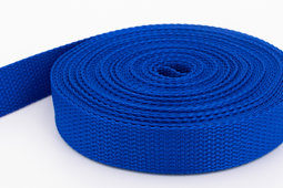 Show details for 10m PP webbing - 25mm width - 1,2mm thick - royal blue (UV) Picture of 10m PP webbing - 25mm width - 1,2mm thick - royal blue (UV)