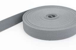 Show details for 50m PP webbing - 25mm width - 1,8mm thick - grey (UV) Picture of 50m PP webbing - 25mm width - 1,8mm thick - grey (UV)