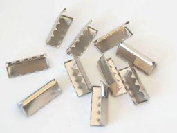 Picture of webbing ends made of metal - 25mm wide - color: silver - 10 pieces