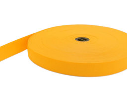 Show details for 20mm breites Gummiband aus Polyester - 25m Rolle - dunkelgelb Picture of 20mm breites Gummiband aus Polyester - 25m Rolle - dunkelgelb