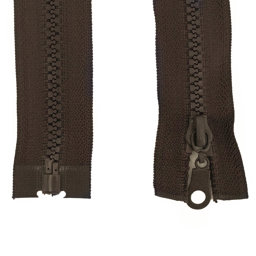 Picture of zipper for jackets separable - 60cm long - dark brown - 1 piece