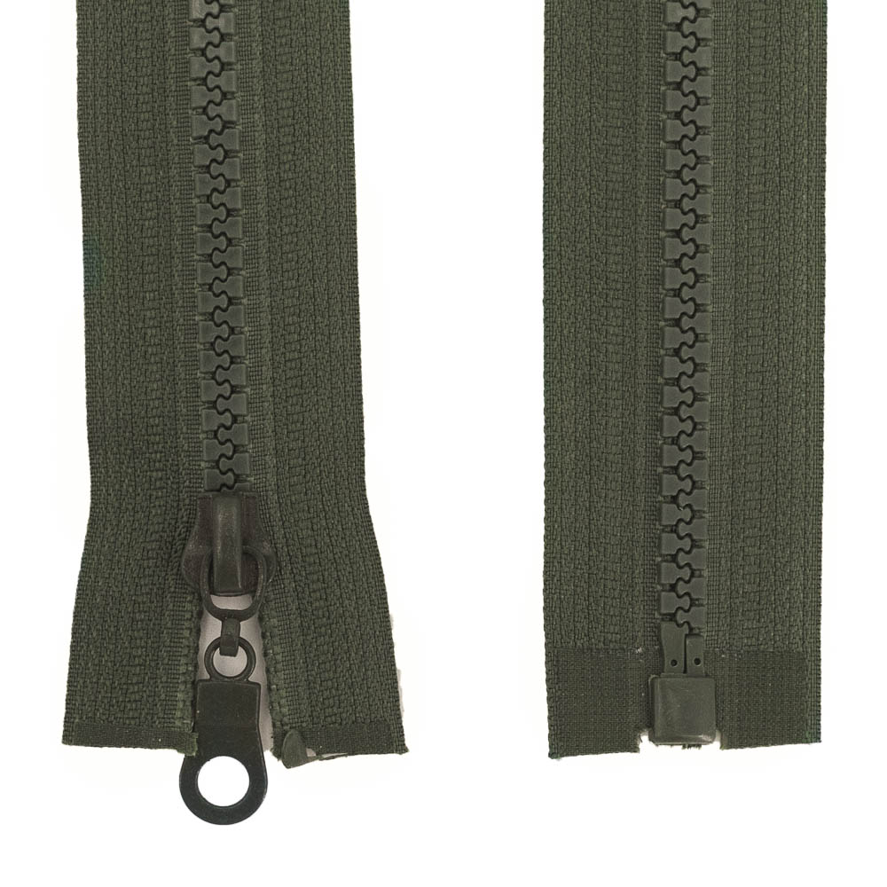 Picture of zipper for jackets separable - 60cm long - khaki - 1 piece