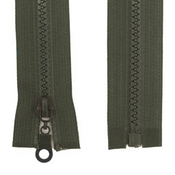 Picture of zipper for jackets separable - 60cm long - khaki - 1 piece