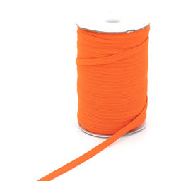 Picture of 7mm wide elastic webbing made of polyester - 100m spool - orange