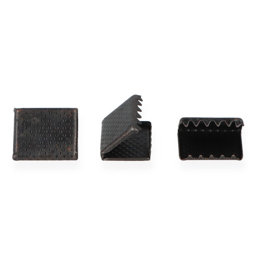 Picture of webbing ends for flat cord / webbing - 15mm wide - black oxidized - 10 pieces
