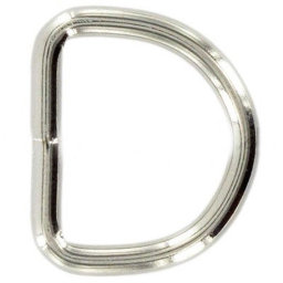 Show details for 25mm D-rings welded made of 4mm thick steel, nickel-plated - 50 pieces Picture of 25mm D-rings welded made of 4mm thick steel, nickel-plated - 50 pieces