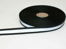Picture of 50m reflective ribbon 20mm wide - black - for sewing on