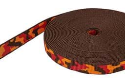Show details for 1m 3-farbiges Gurtband,rot/orange/dunkelbraun 25mm breit Picture of 1m 3-farbiges Gurtband,rot/orange/dunkelbraun 25mm breit