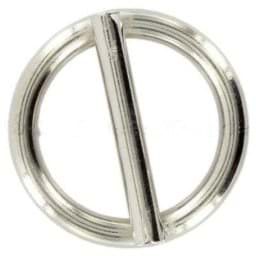 Picture of 20mm ring with bar (inner measurement) - welded made of steel - nickel-plated - 1 piece