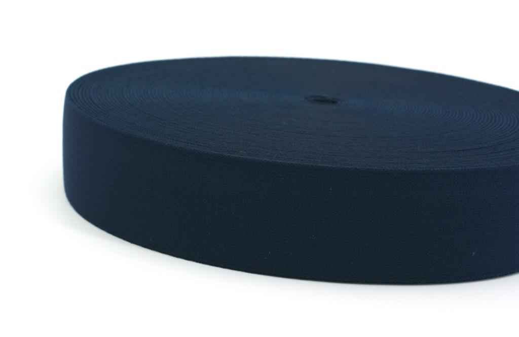 Picture of elastic webbing - 40mm wide - color: dark blue - 3m roll