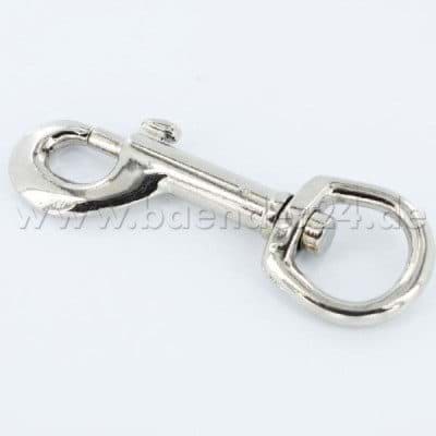 Picture of bolt carabiner 8,4cm long - zinc die-casting - with rotatable, round swirl - 1 piece