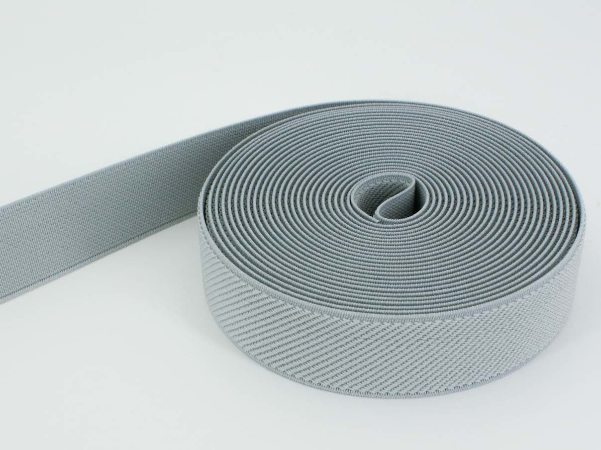 Picture of 1m roll elastic webbing - colour: grey - 25mm wide