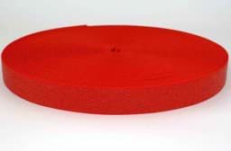 Picture of elastic webbing with glitter - colour: red - 25mm wide - 3m length