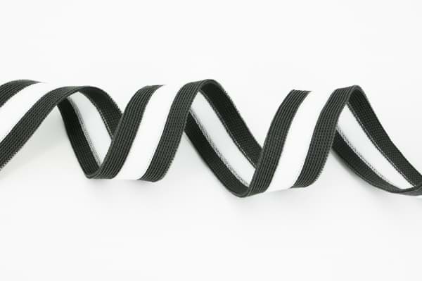 Picture of elastic webbing with stripes - 25mm wide - dark grey - 3m