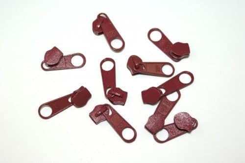 Picture of slider for 3mm zipper - colour: bordeaux - 10 pieces