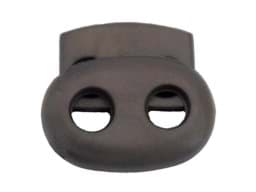 Picture of cord stopper - 2 holes - up to 5mm - 23mm wide - dark grey - 10 pieces