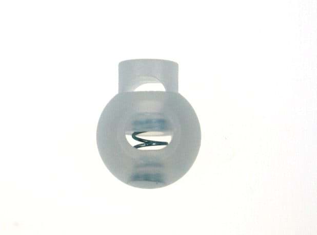 Picture of cord stopper with 5mm hole, spherical form, transparent, 1hole - 10 pieces