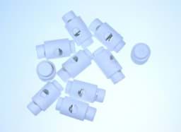 Picture of cord stopper - zylindric form for 5mm cords - white - 10 pieces