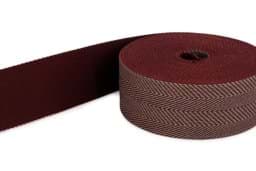 Picture of 5m belt strap / bag webbing - colour: herringbone pattern/burgundy 252 - 40mm wide