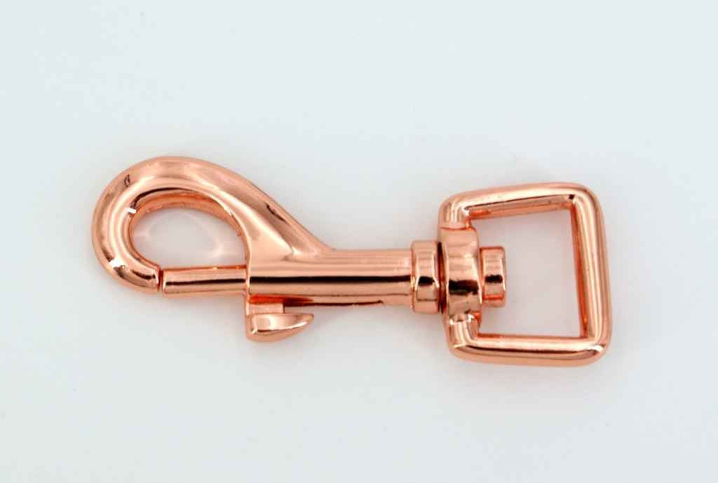 Picture of bolt carabiner - rose gold - 6,3cm long - for 15mm webbing - 1 piece