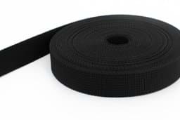 Show details for 10m PP webbing - 25mm width - 1,8mm thick - black (UV) Picture of 10m PP webbing - 25mm width - 1,8mm thick - black (UV)