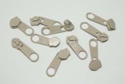 Show details for Slider for slide fastener with 8mm rail, color: natur - 10 pieces Picture of Slider for slide fastener with 8mm rail, color: natur - 10 pieces
