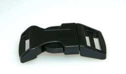 Show details for curved buckle for 25mm wide webbing, made of synthetic fiber Picture of curved buckle for 25mm wide webbing, made of synthetic fiber