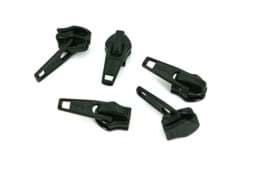 Show details for slider for 3mm YKK zippers, color: black 580 - 5 pieces Picture of slider for 3mm YKK zippers, color: black 580 - 5 pieces