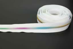 Show details for 5m zipper - 5mm rail - colour: white with colorful rail Picture of 5m zipper - 5mm rail - colour: white with colorful rail