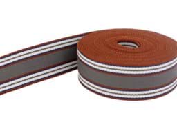 Show details for 5m belt strap / bag webbing - colour: four coloured striped 346 - 40mm wide Picture of 5m belt strap / bag webbing - colour: four coloured striped 346 - 40mm wide