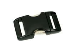 Show details for buckle made of aluminium for 25mm wide webbing - black - 1 piece *special offer* Picture of buckle made of aluminium for 25mm wide webbing - black - 1 piece *special offer*