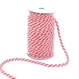 Show details for 25m cotton cord braided - 8mm - colour: pink/nature Picture of 25m cotton cord braided - 8mm - colour: pink/nature