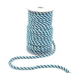 Show details for 25m cotton cord braided - 8mm - colour: aqua/nature Picture of 25m cotton cord braided - 8mm - colour: aqua/nature