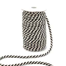 Show details for 25m cotton cord braided - 8mm - colour: black/nature Picture of 25m cotton cord braided - 8mm - colour: black/nature