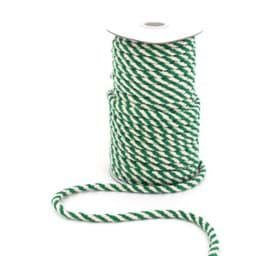 Show details for 25m cotton cord braided - 8mm - colour: green/nature Picture of 25m cotton cord braided - 8mm - colour: green/nature