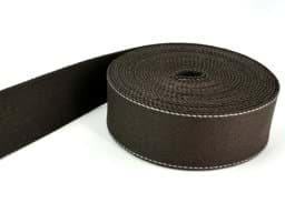 Show details for 50m Rolle Taschenb. - aus recyceltem Garn - 39mm breit - dunkelbraun 627 Picture of 50m Rolle Taschenb. - aus recyceltem Garn - 39mm breit - dunkelbraun 627