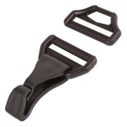 Show details for plastik carabiner flat, for 50mm wide webbing, color: black - 10 pieces Picture of plastik carabiner flat, for 50mm wide webbing, color: black - 10 pieces