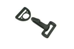 Show details for synthetic fiber carabiner, 30mm wide, color: black - 10 pieces Picture of synthetic fiber carabiner, 30mm wide, color: black - 10 pieces