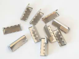 Show details for webbing ends made of metal - 40mm wide - color: silver - 100 pieces Picture of webbing ends made of metal - 40mm wide - color: silver - 100 pieces