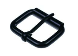 Show details for roll buckle made of round steel - black -  34 x 24 x 6mm - 1 piece Picture of roll buckle made of round steel - black -  34 x 24 x 6mm - 1 piece