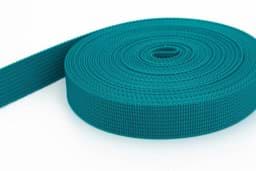 Show details for 50m PP webbing - 30mm wide - 1,8mm thick - petrol blue (UV) Picture of 50m PP webbing - 30mm wide - 1,8mm thick - petrol blue (UV)