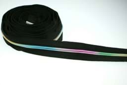 Show details for 5m slide fastener, 5mm rail, color: black with colorful rail Picture of 5m slide fastener, 5mm rail, color: black with colorful rail